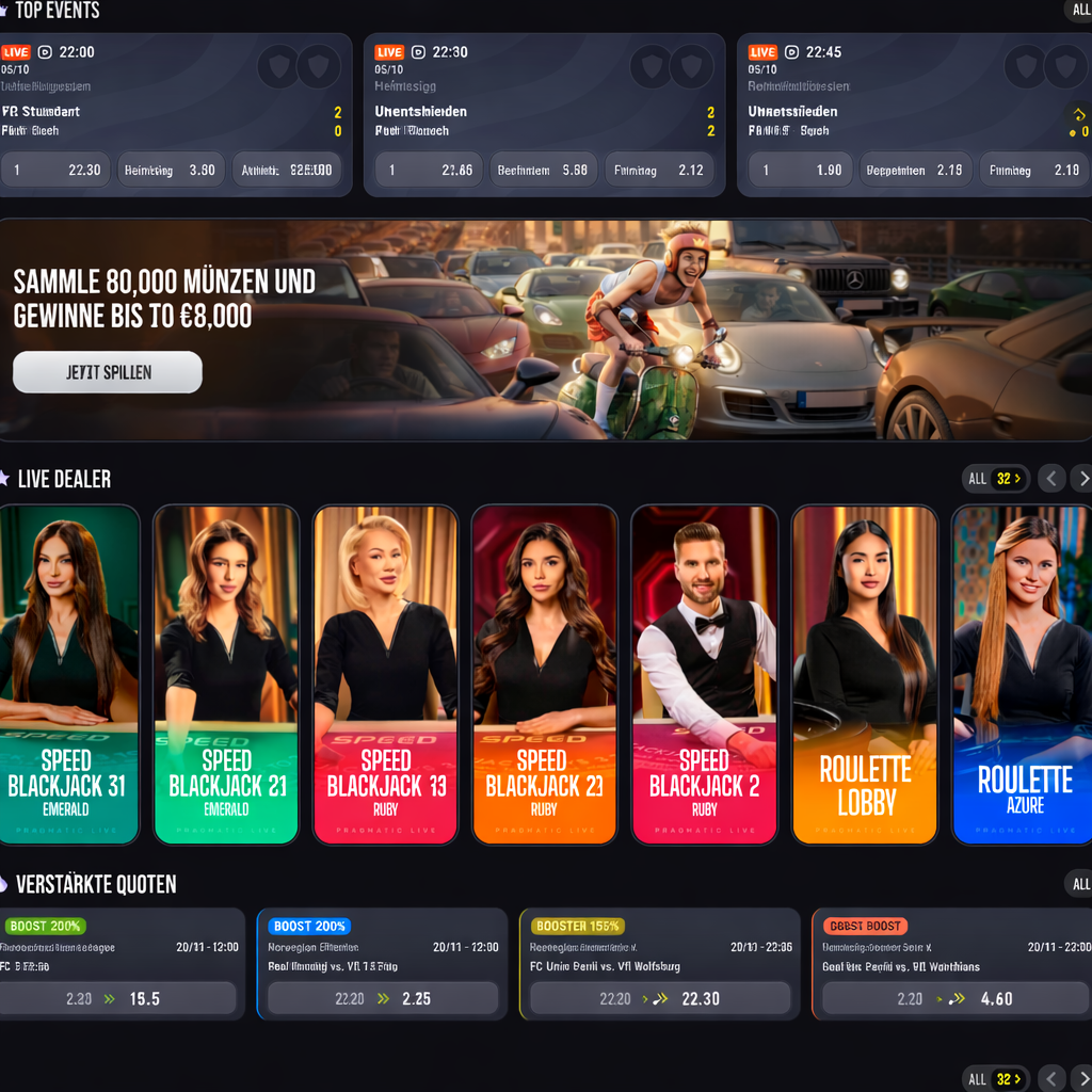 SlimKing online casino and sports betting website featuring welcome bonuses, free spins promotions, live football betting odds, sports categories navigation, and popular slot games like Lucky Comanche, Hotline 2, Wings of Riches, and Book of Cleo