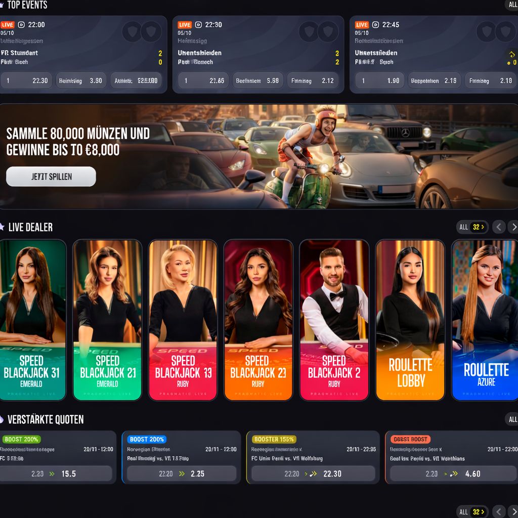 SlimKing online casino and sports betting website featuring welcome bonuses, free spins promotions, live football betting odds, sports categories navigation, and popular slot games like Lucky Comanche, Hotline 2, Wings of Riches, and Book of Cleo